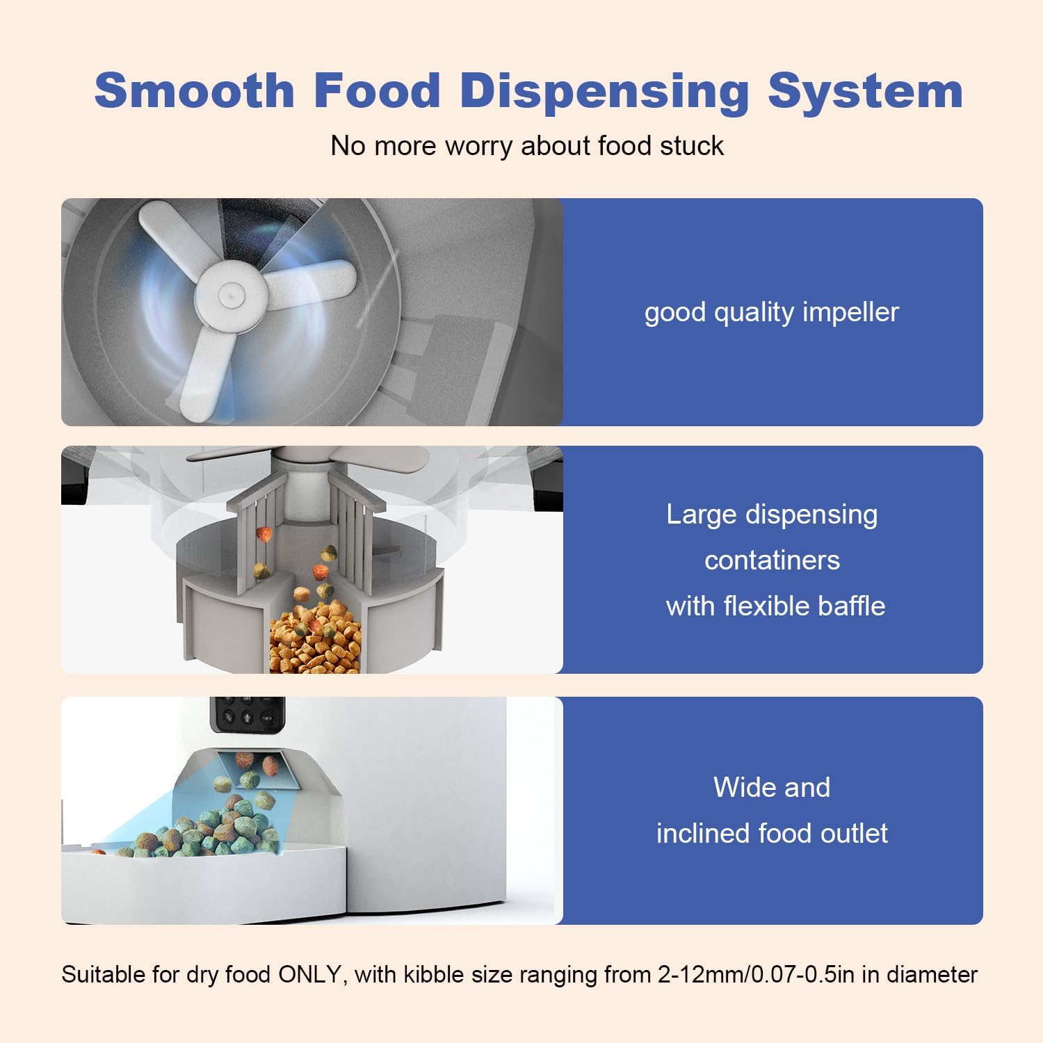ANDOLL HOME Automatic Cat Feeder, 4L Cat Food Dispenser with 10s Voice Recorder, Pet Feeder up to 8 Meals per Day, Timed Dog Feeder with Dry Food Sealed Ring - Image 4