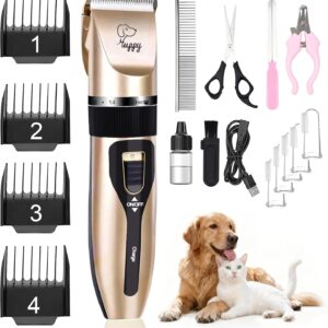 Dog Clippers for Grooming, Low Noise, Electric Quiet, Adjustable Clipper Comb for Dog Grooming Kit, cat Supplies Pet Hair Clippers Grooming kit for Dogs at Home