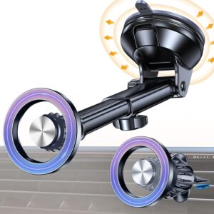 Coolpow for MagSafe Car Mount【Windshield+Vent+Dash】 Magnetic Phone Holder for Car Phone Holder Mount Cell Phone Holders for Your Car Accessories for Women Men Camera Tripods Mount for iPhone 17 16 15