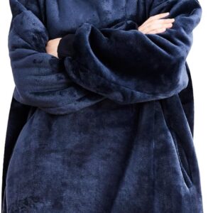 AmyHomie Wearable Blanket Hoodie for Adults & Teens,Oversized Sherpa Hooded Blanket,Warm Cozy Blanket Sweatshirt as Christmas Birthday Gifts for Women Men