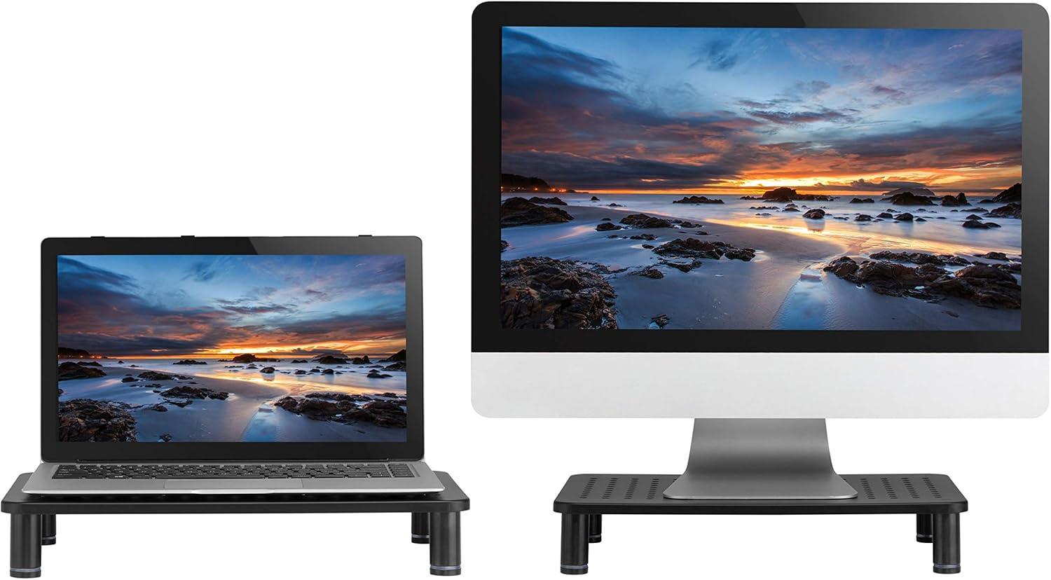 Husky Mounts Monitor Riser Laptop Stand, Adjustable Legs, Stackable, 14.5" x 9.25" x 3.25" Max Height, Matte Black Steel, 1 Stand - Image 4