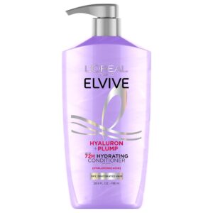 L’Oreal Paris Elvive Hyaluron Plump Hydrating Conditioner for Dehydrated, Dry Hair Infused with Hyaluronic Acid Care Complex, Paraben-Free, 26.5 Fl Oz