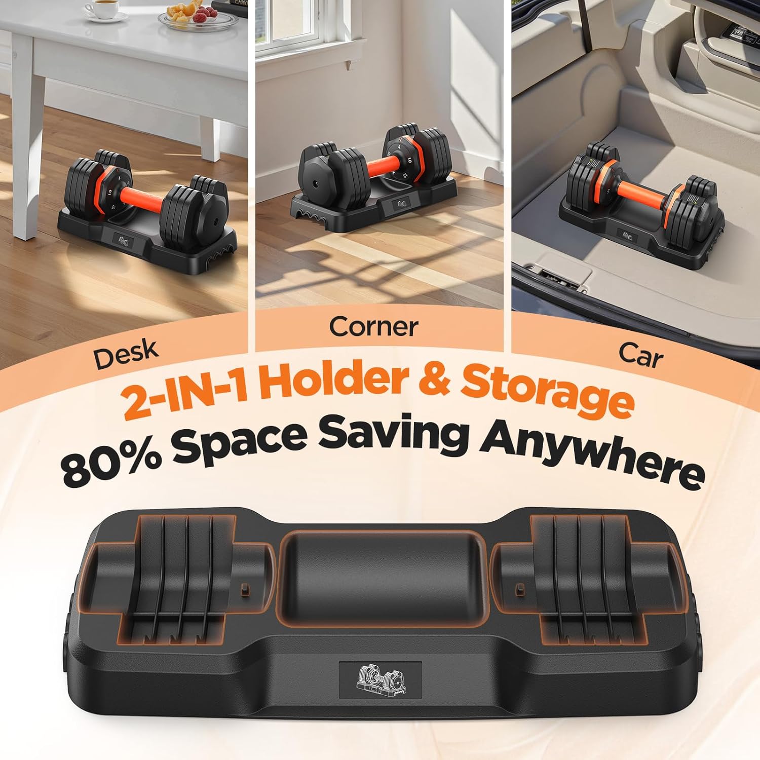 2026 FDB2 Updated Adjustable Dumbbell Set of 2, 110lbs/50lbs Weights Dumbbell Set with Storage Box, 25lbs/55lbs Adjustable Weights with Anti-slip Silicone Grip, Weight Set For Home Gym Suit both Men and Women - Image 6