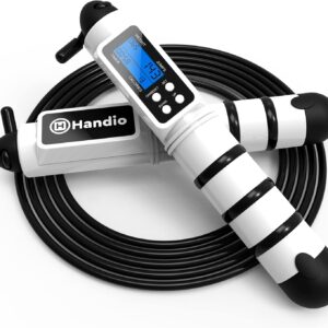 Jump Rope, H Handio Jump Rope with Counter, Workout Jumping Rope with Steel Ball Bearings, Adjustable Length Speed Skipping Rope for Men Women Kids Home Gym, Crossfit, Fitness Exercise