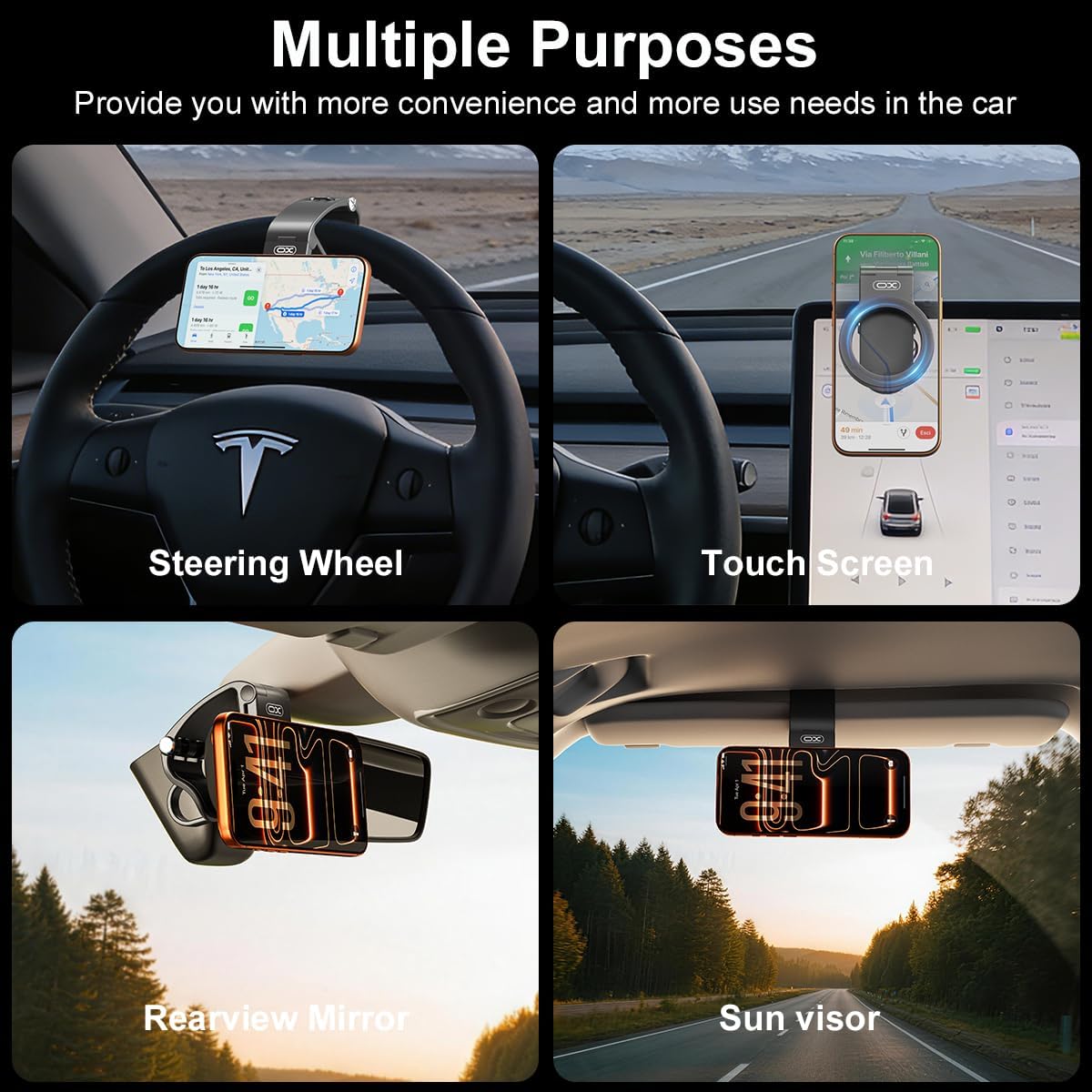 Magnetic Phone Holder for Car,Strong Non-Slip Car Phone Mount, Hands-Free Navigation for Car,Phone Holder for Car/Desk, Compatible with iPhone/Samsung and All Smartphones - Image 2