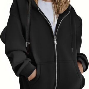 ZEAGOO Hoodies Women Zip Up Hoodie Oversized Sweatshirt Fleece Jackets Spring Fall Winter Coats 2026 Fashion