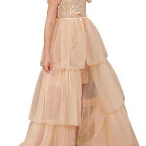 GRACE KARIN Girls Dresses Sequin Party Formal Pageant Dress Tween Girl Birthday Tulle Prom Princess Maxi Dress Size 5-14