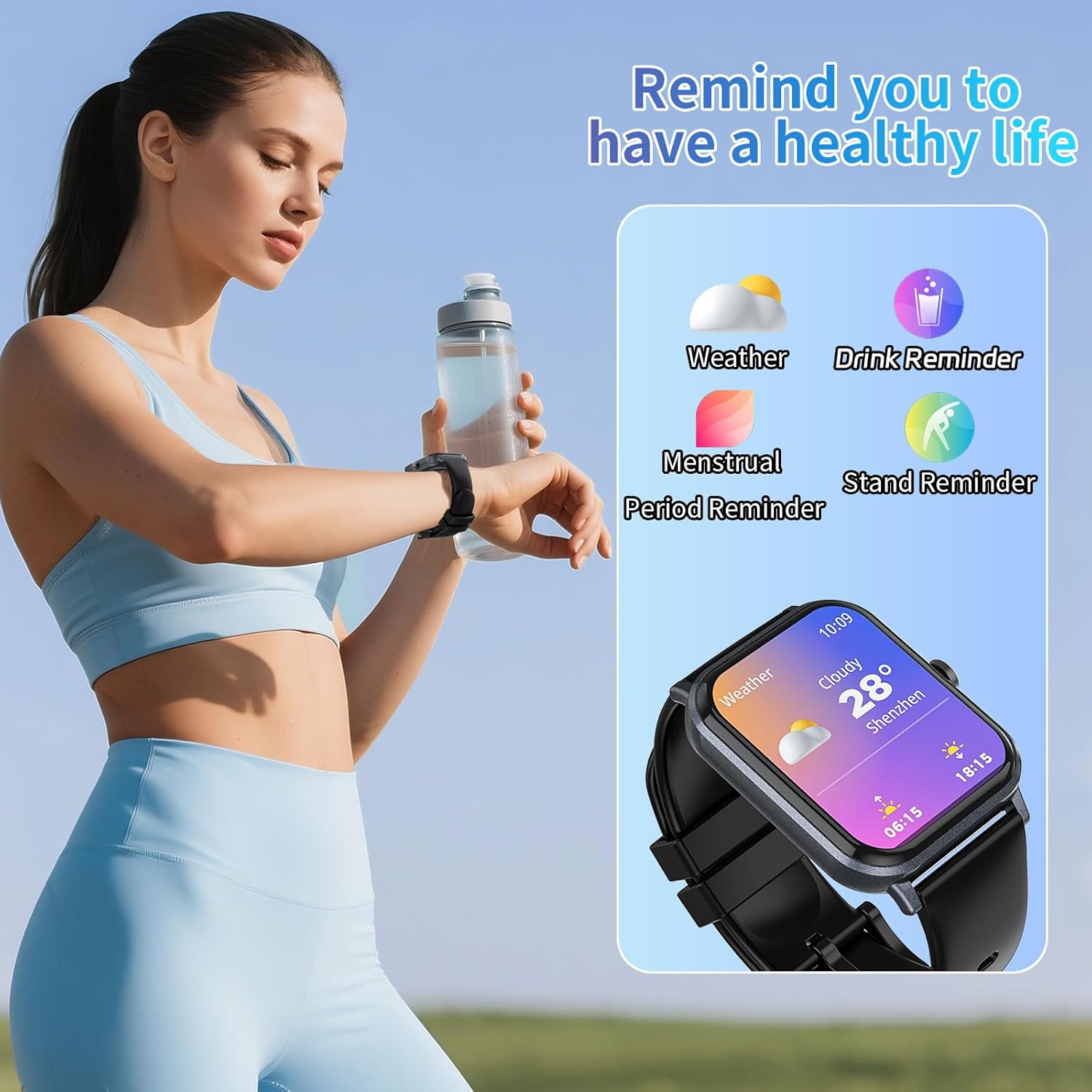 Smart Watch for Men Women with Calling, 1.83" Fitness Tracker with Heart Rate/Sleep Monitor, Step Tracker, New Gen Fitness Watch with 120 Sports Modes, IP68 Waterproof Smartwatch for Android/iOS Black - Image 6