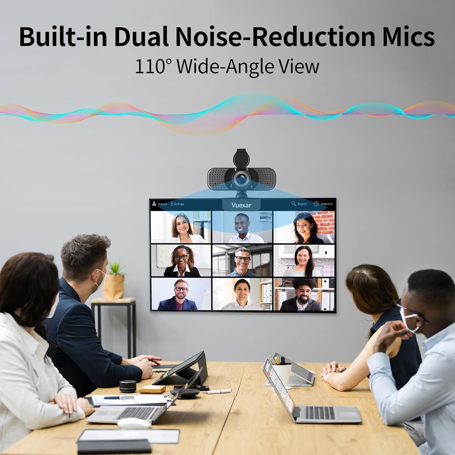 Full HD 1080P Webcam with Microphone, Noise-Canceling, Privacy Cover, Wide-Angle Lens, Auto Light Correction, Plug & Play USB Web Camera for Laptop, Desktop, PC, Mac, Zoom, Skype – Pro Series - Image 3