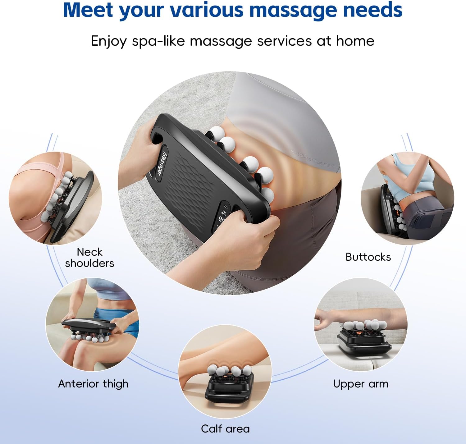 cotsoco 20-Head Massage Gun Set, Deep Tissue Percussion Massager with 9 Modes and 9 Intensities, Quiet Handheld Muscle Massager for Back, Shoulders, Legs, Foot & Body Pain Relief - Image 6