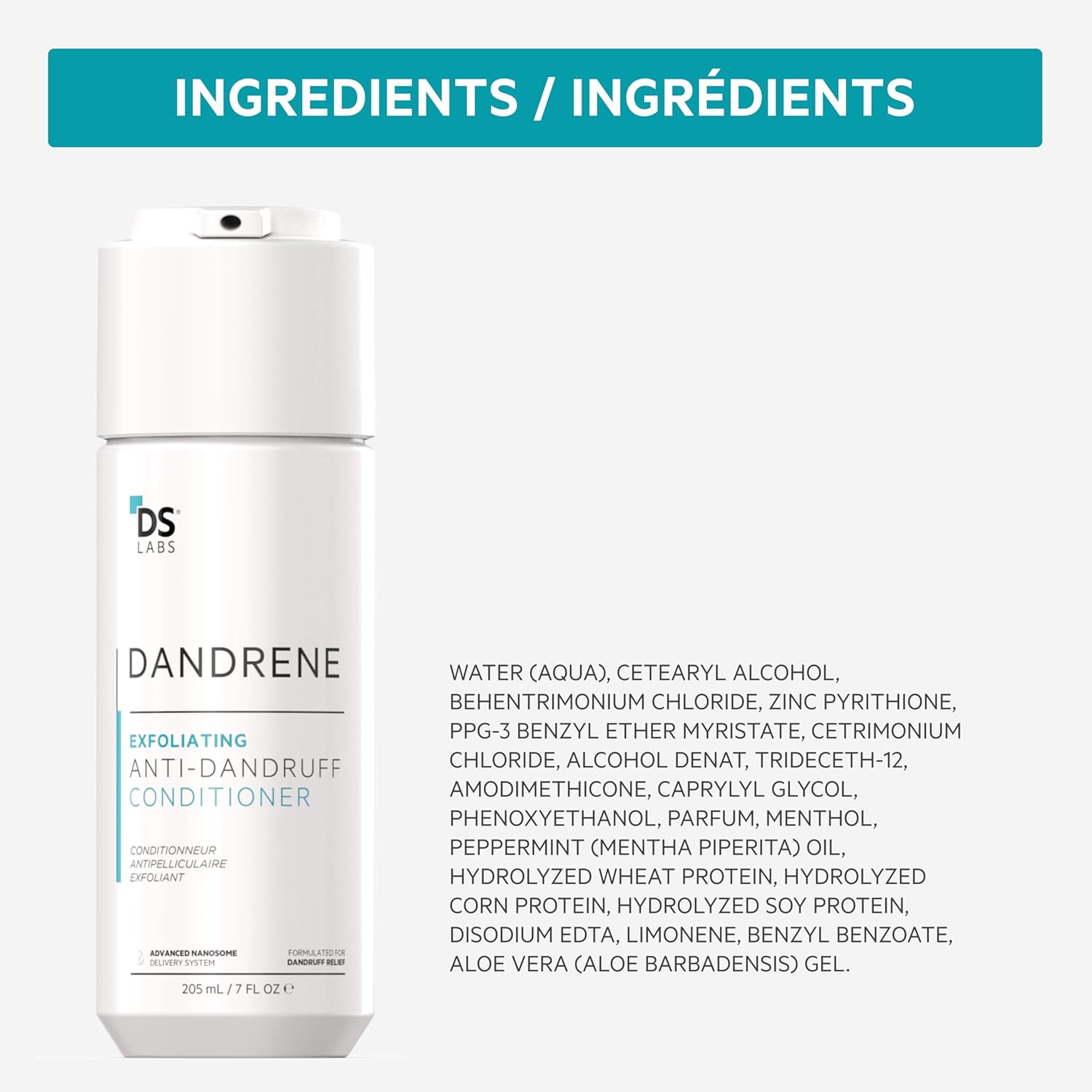 DS Labs Dandrene Dandruff Shampoo & Conditioner Kit, 205mL- for Itchy, Flaky Scalp, Exfoliating Shampoo, Moisturizing Conditioner, Supports Scalp Health & Oil Control - Image 9