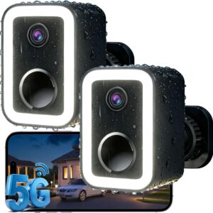 【2 Pack】Security Cameras Wireless Outdoor, Color Night Vision Even in the Dark, Crime Prevention with AI Motion Detection & Spotlight Siren Alarm, 2-Way Audio Battery Powered Camera for Home Security