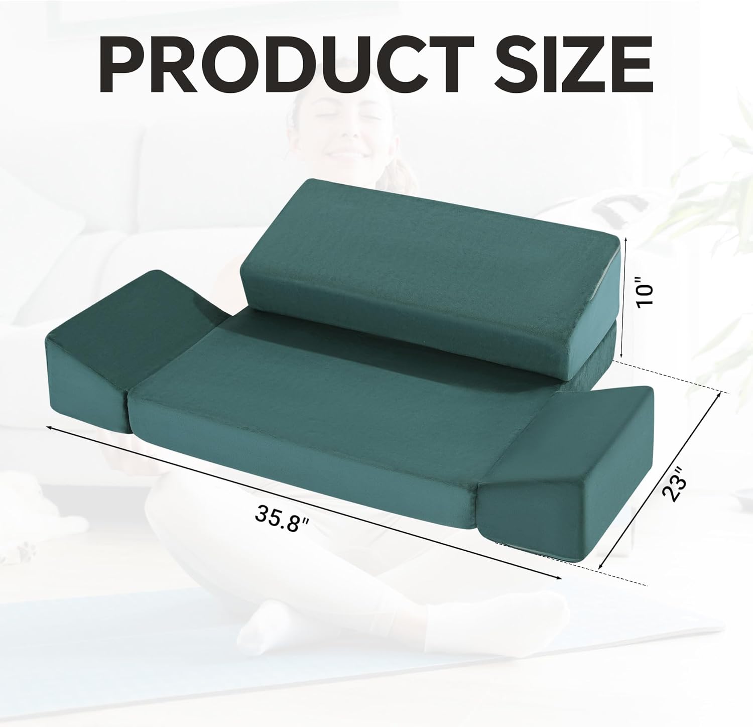 HOMBYS Large Meditation Cushion Foam Meditation Pillows for Sitting on Floor, Yoga Pillow for Adult, Meditation Mat with 2 Knee Cushions and Hip Support-3 Shapes for Different People - Image 2