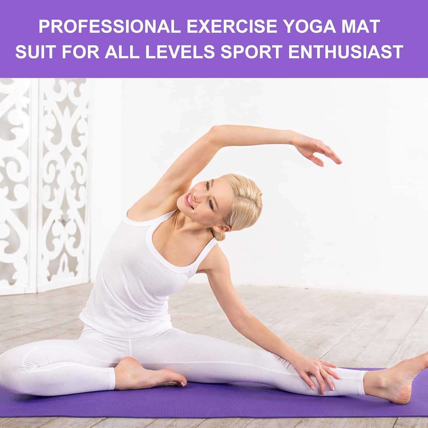 3 mm Thick Yoga Mat Bulk, Non Slip Exercise Workout Fitness Pad for Women Men, Gym Home Yoga Pilates, Easy to Clean, Sturdy PVC - Image 7