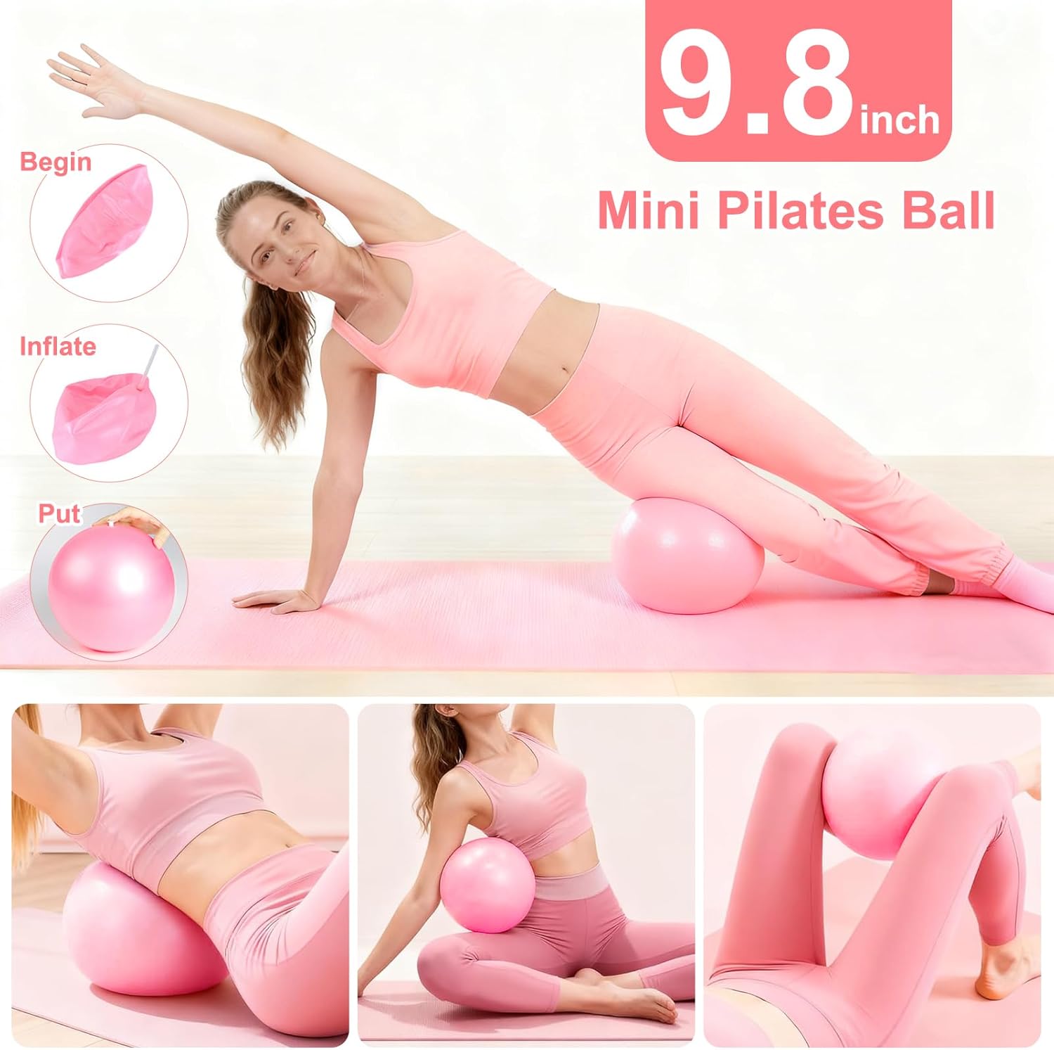 Pilates Equipment Set for Women, Pilates Ring and Ball Set with 15" Magic Circle & Resistance Bands, Perfect Mother's Day Gift for Home Workout, Ideal for Beginners and Yogis - Image 2