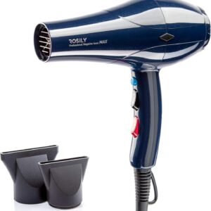 ROSILY Professional 2200W Ionic Ceramic Hair Dryer | Fast Drying Salon Quality Blow Dryer with Nozzle Attachments for Smooth Shine and Silky Hair | Extra Long Cord and Faster Drying Time