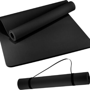 Extra Wide Yoga Mat 72″x 32″ – Non Slip TPE Exercise Mat for Home Workout, 6mm High-Density Large Yoga Mat for Men & Women, Eco Friendly Pilates & Fitness Floor Mat with Carry Strap