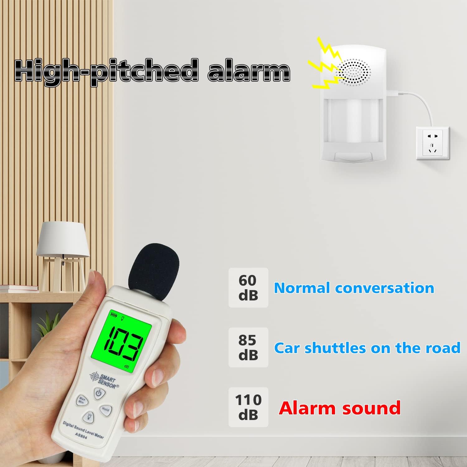 WiFi Motion Sensor Alarm: Smart PIR Motion Detector Alert with 110dB Siren & App Alerts, Tuya App for Remote Arm/Disarm, 4 Alarm Modes Home Security System Compatible with Alexa/Google Assistant - Image 5