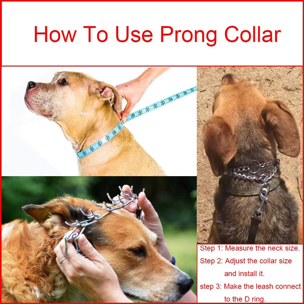 Prong Collars for Dogs, No Pull Dog Collar, Dog Training Collar for Large Medium Small Dogs, Stainless Steel Adjustable with Comfort Rubber Tips (Large, 4.0mm, 23.6-Inch) - Image 5