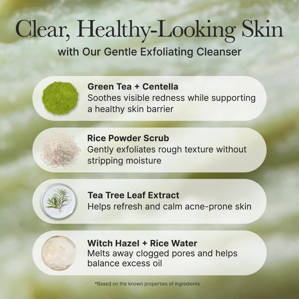 Arencia Korean Rice Mochi Face Cleanser - Face Wash, Gentle Scrub All in One for Deep Cleansing, Moisturizing, Pore Minimizing, Acne-Prone Skin, Removing Blackhead with Rice Water & Green Tea - Image 5
