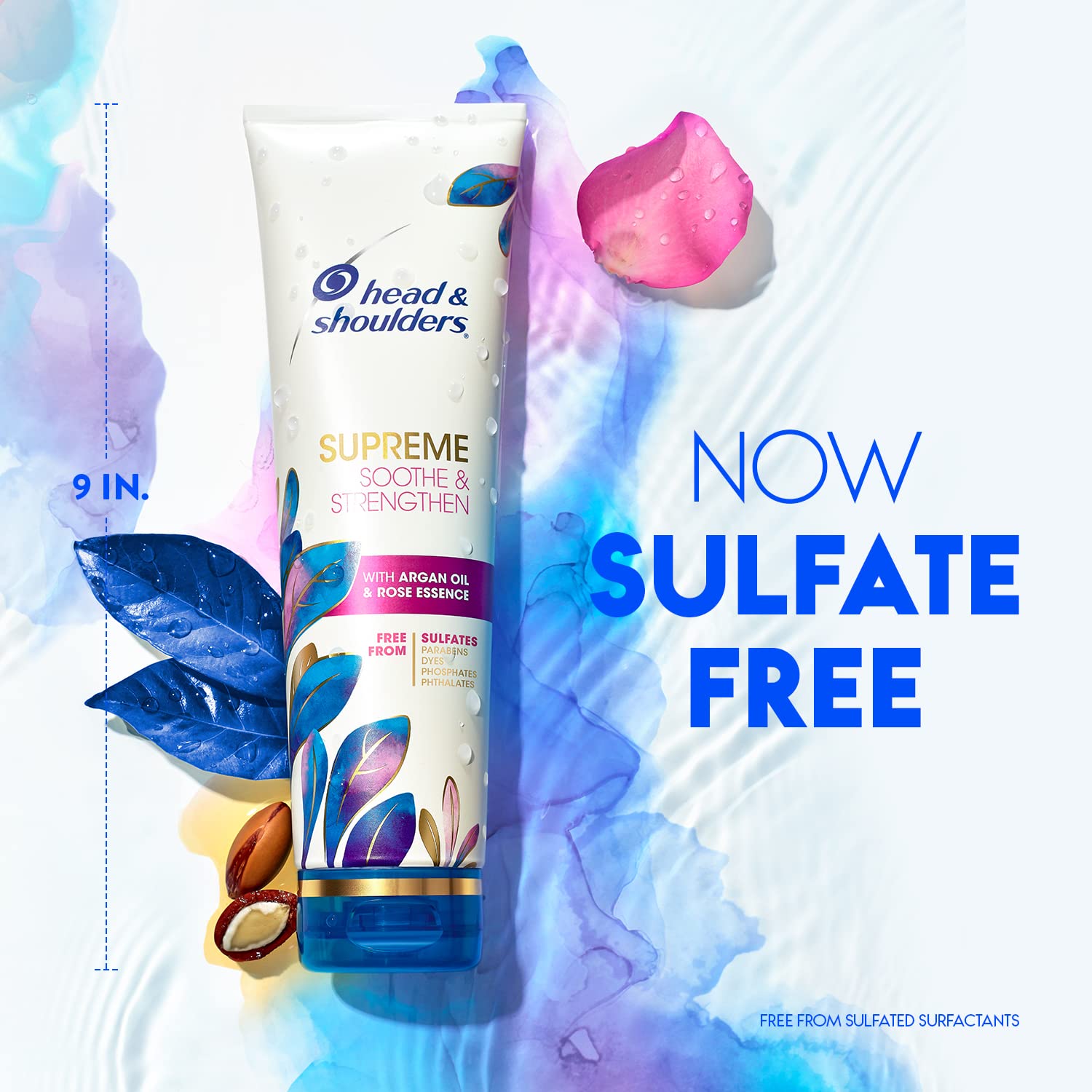Head & Shoulders Supreme Anti-Dandruff Shampoo and Conditioner Set, 1% Pyrithione Zinc, Sulfate-Free, Argan Oil and Rose Essence, for Dry Scalp and Dandruff, 21.2 fl oz - Image 4
