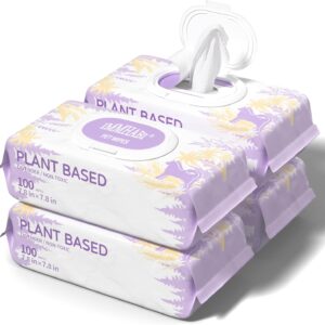 IMMHABI 400 PCS Pet Wipes for Paws and Butt Hypoallergenic Pets Cleansing & Deodorizing Anal Gland Hygienic Puppy Wipes for Dogs Face and Body Wipes Cleaning Fur Doggie Wipes Doggy Wipes (Lavender)