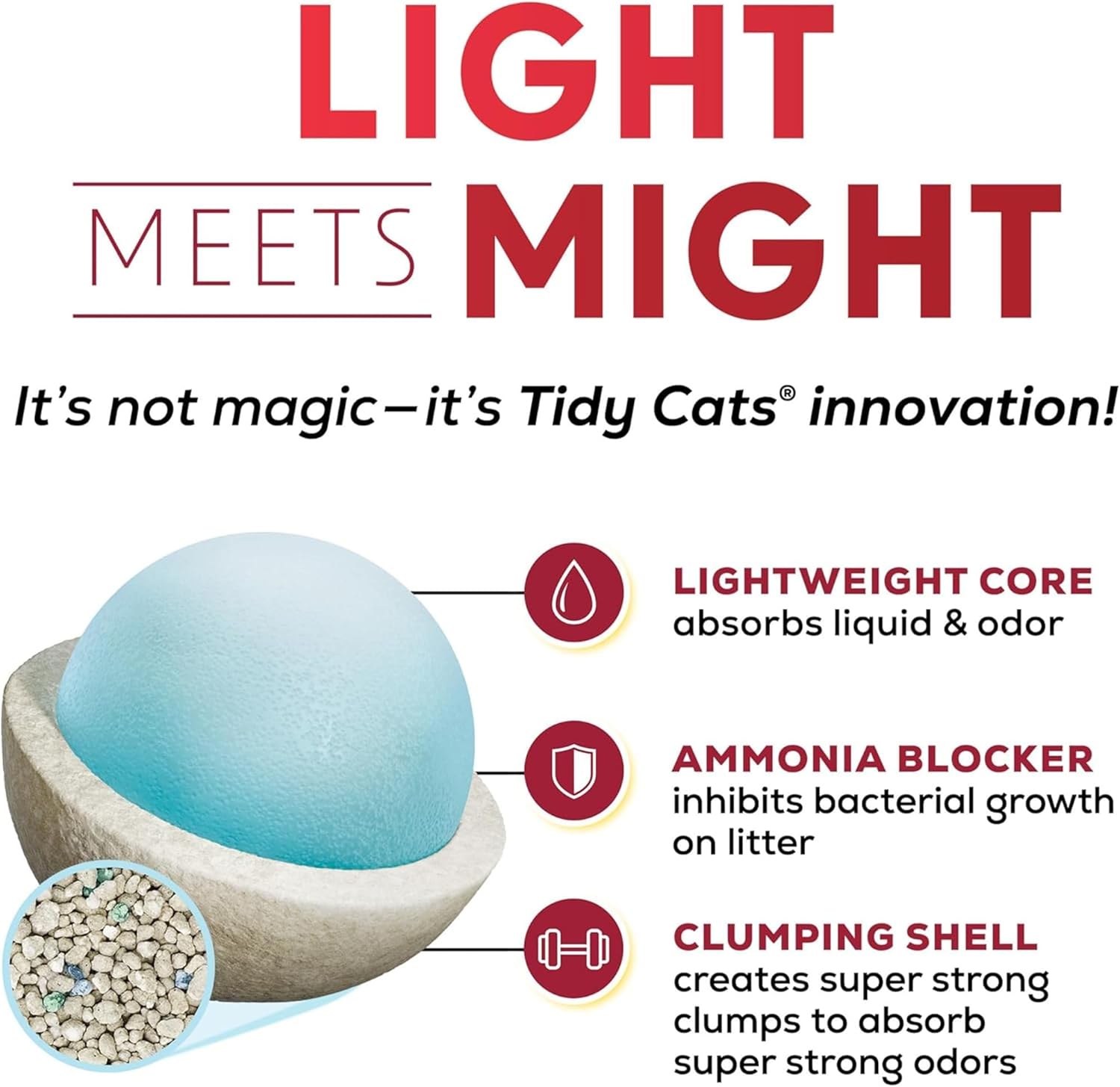 Purina Tidy Cats LightWeight 24/7 Performance Odor control, Multi-Cat, Clumping, 99.9 Percent Dust Free Cat Litter - 17 lb. Box - Image 3