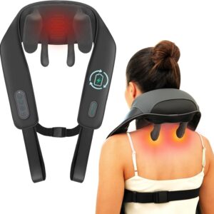 Snailax Cordless Neck Massager with Heat for Pain Relief Deep Tissue, 4D Kneading, Mothers Day Gifts, Rechargeable Shiatsu Back Neck Massager for Neck, Shoulders Back