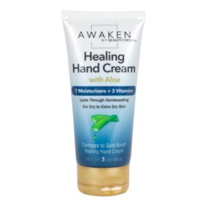 Awaken Ultra Hydrating Hand Cream with 7 Moisturizers & 3 Essential Vitamins Long Lasting Protection That Survives Handwashing for Dry to Extra Dry Skin, 3 oz Tube