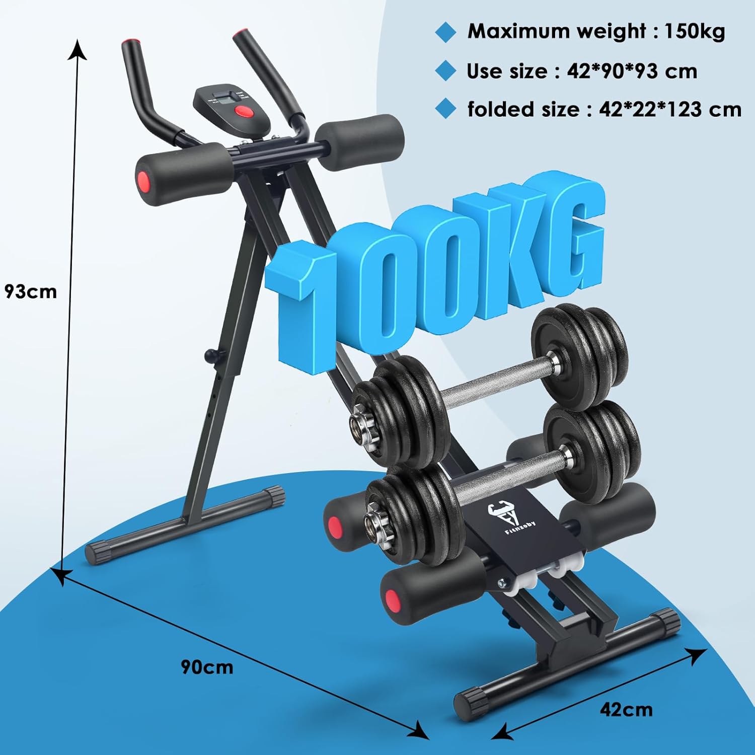 Abdominal Trainers, Adjustable AB Machine at Home or Gym for Core Strength Training, Ab Cruncher Foldable Fitness Gear for Men and Women Exercise &Workout - Image 2