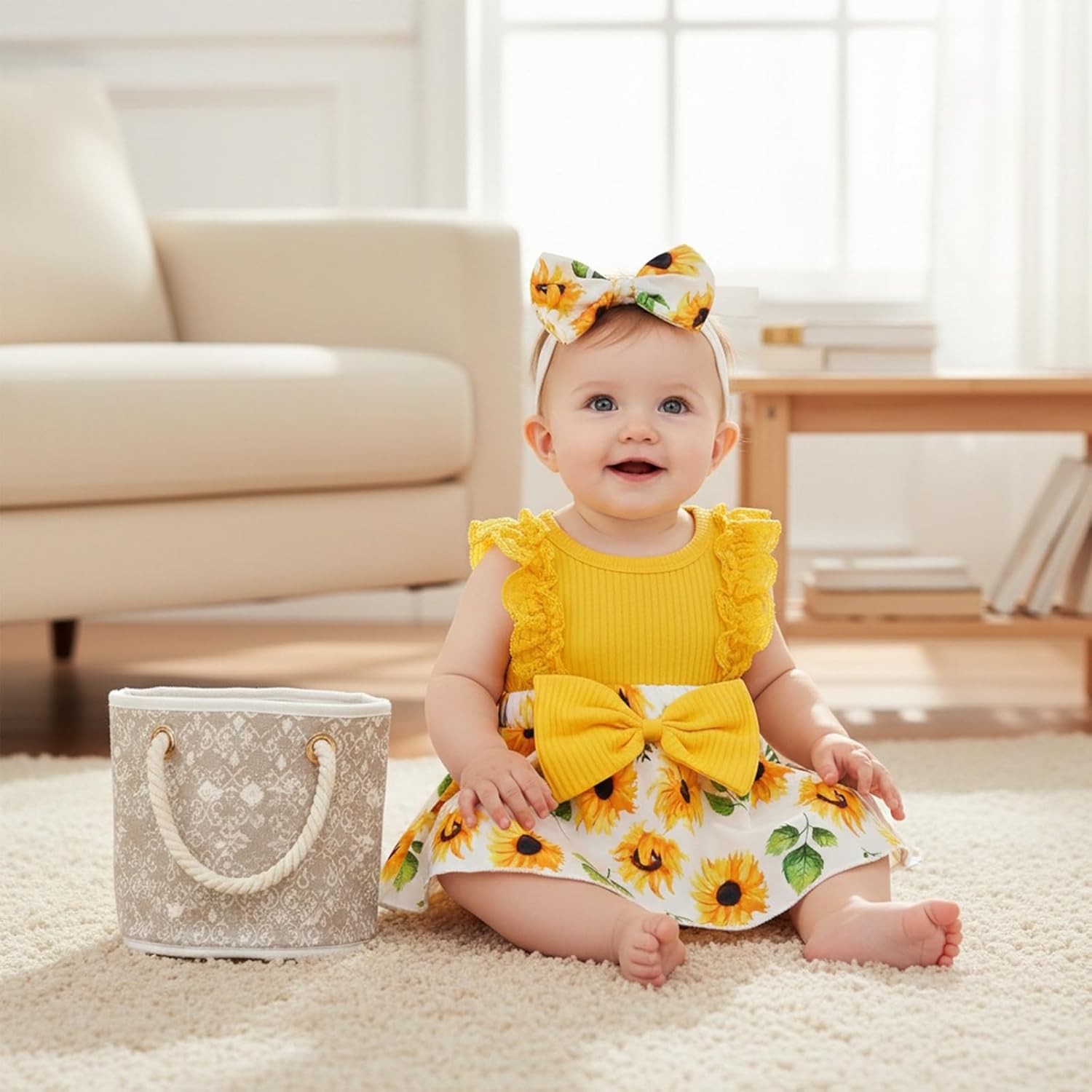 Baby Girl Clothes Newborn Romper Dress Infant Lace Ruffle Sleeveless Summer Outfits with Headband 0-12 Months - Image 3
