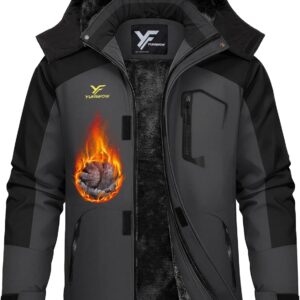 Men’s Ski Jacket Waterproof Warm Snowboard Jacket Insulated Winter Coat for Outdoor Cold Weather Sports Work
