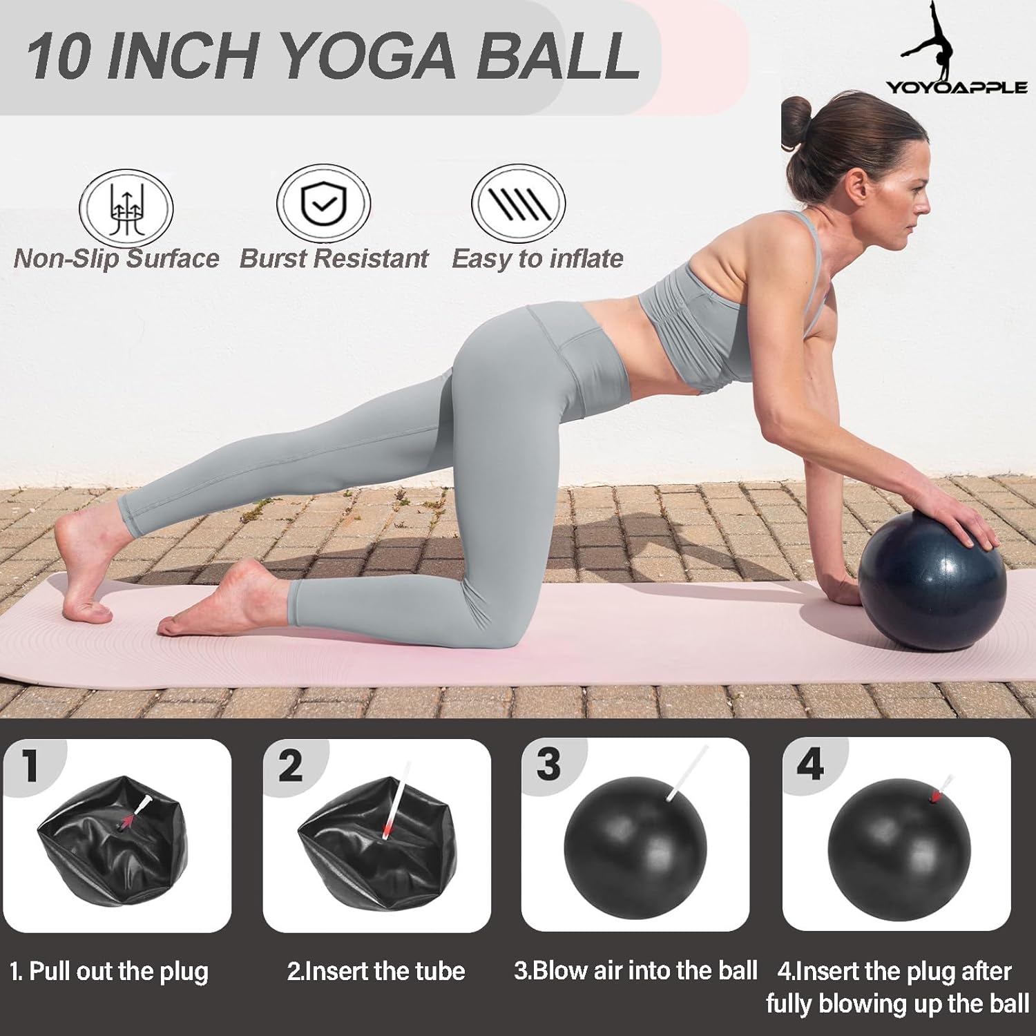 at Home Pilates Essentials Kit for Women,11pcs Pilates Kit for Home Workouts Women,Pilates Kit for Home Workouts Women,Pilates Ball and Ring Set,Pilates Accessories for Home Workouts - Image 3