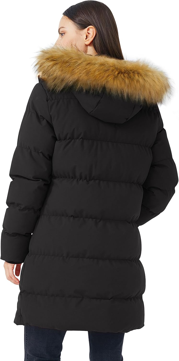 WenVen Women's Winter Thicken Puffer Coat Warm Jacket with Faux Fur Removable Hood - Image 7