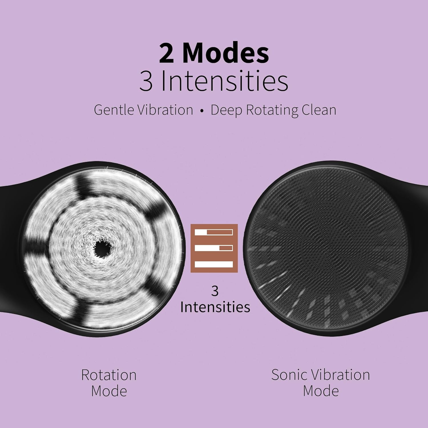 Premium Facial Cleansing Brush,Waterproof Face Scrubber,Spin & Sonic Modes with 3 Intensities,Magnetic 3-Head System for Deep Pore Cleaning, Gentle Exfoliation & Sensitive Skin Care - for Women & Men - Image 5