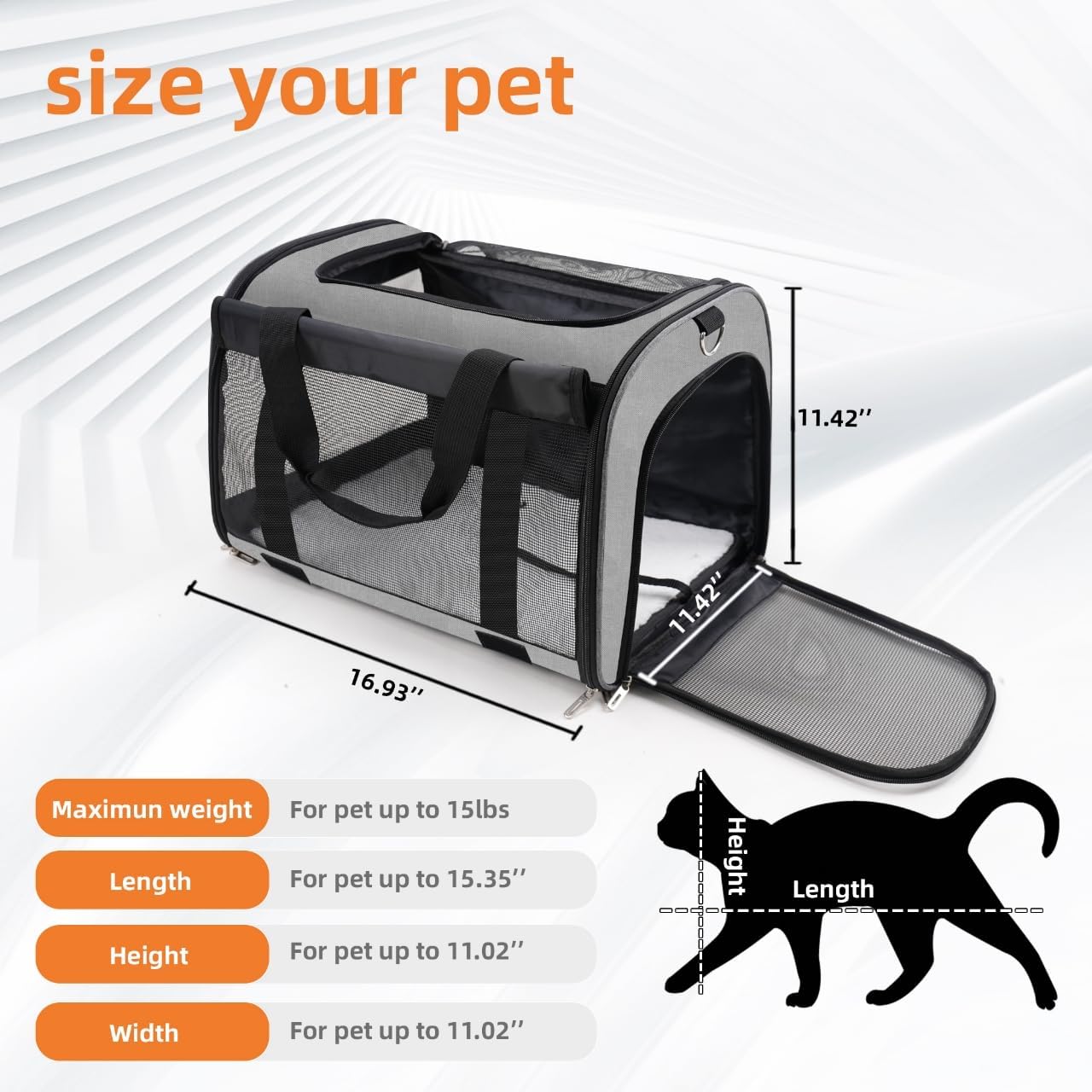 TWDEPART Cat Carrier Backpack - Multifunctional, Firm & Foldable with Roll-Up Shade, Breathable Design Includes Collapsible Bowl & Cushion (Grey) - Image 4