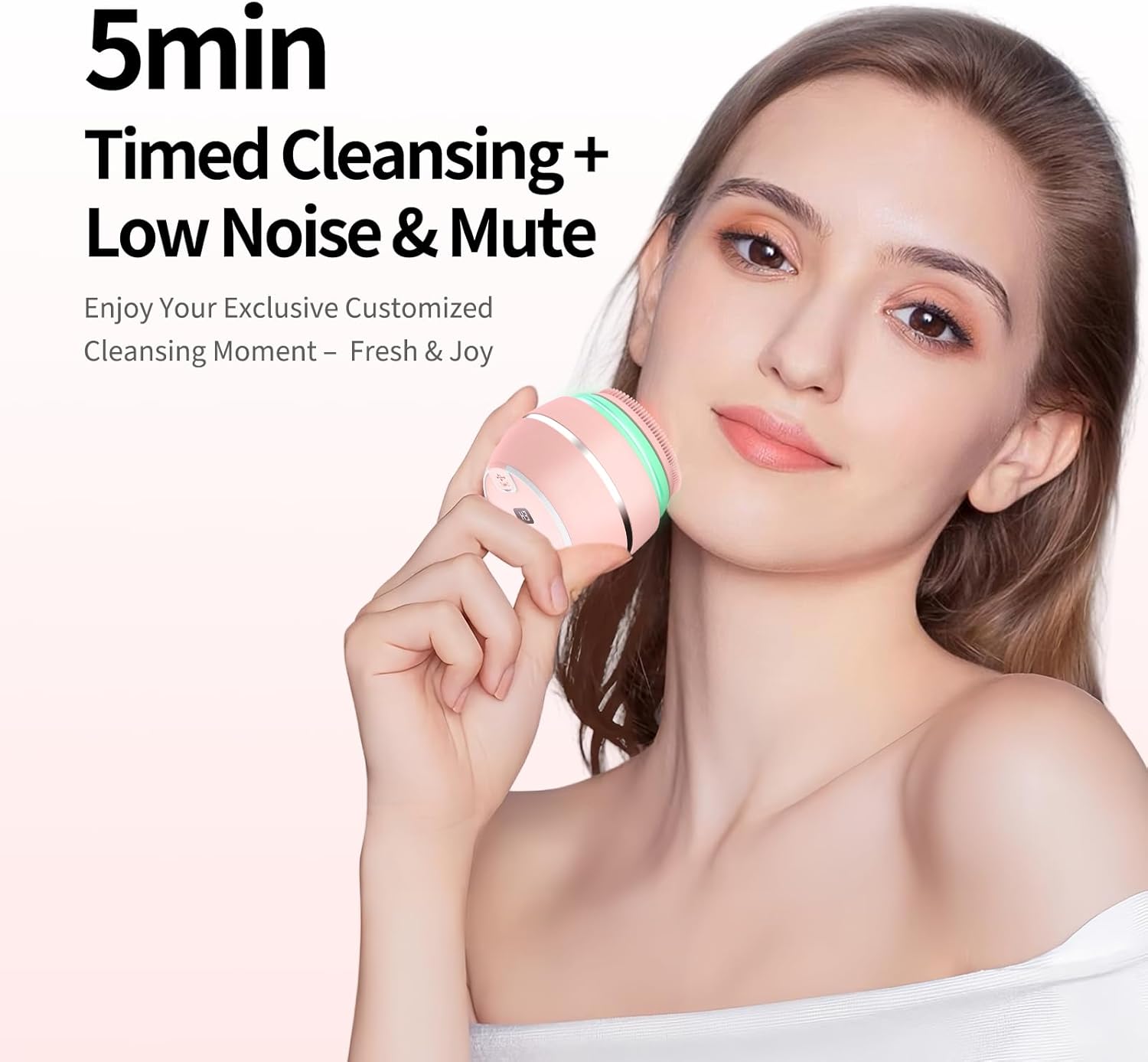 Face Cleansing Brush, Waterproof Silicone Facial Cleansing Brush, 6 Modes, 3 Light Effect, Rechargeable Electric Exfoliator Deep-Clean Scrubber for Women and Men - Image 5