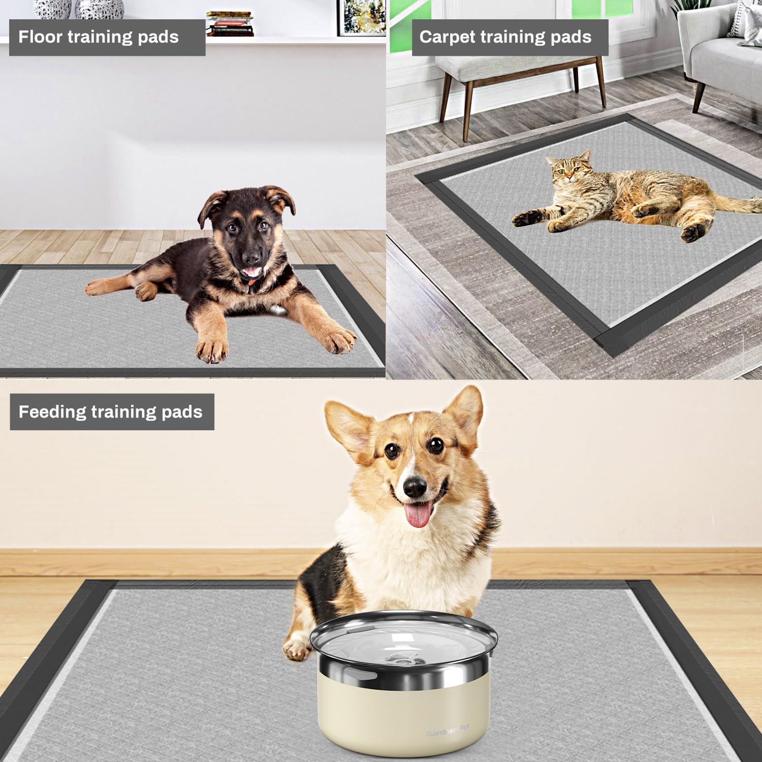Charcoal Puppy Pads 28x34 Inches Extra Large Dog Pee Pads Odor-Control & Leak-Proof Disposable Pet Training Black New Edge-Wrapping Thicken Potty Pad for Dogs, Cats, Rabbits (30 Pieces) - Image 6