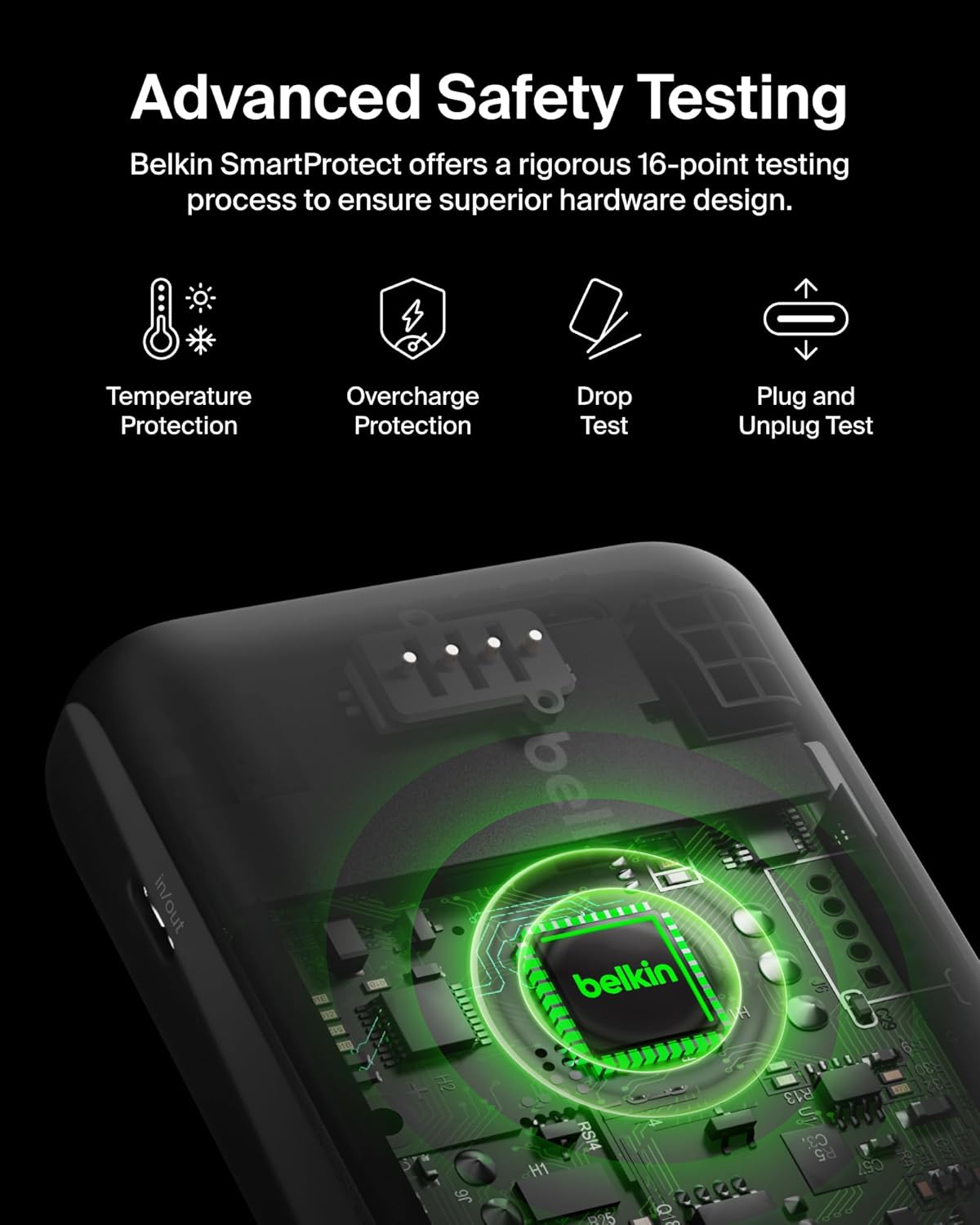 Belkin Portable Charger, USB-C Power Bank 20000 mAh w/ 2 USB-A Ports, 15W w/ Type-A to Type-C Cable - iPhone 17, Air, Pro, Pro Max, AirPods, Apple Watch, Samsung Galaxy S25, Google Pixel 10 - Black - Image 3