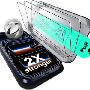 ESR 3 Pack for iPhone 17 Pro Screen Protector, Military-Grade Shatterproof, 9H Hardness, Full Coverage Tempered Glass with Ultra Fit Tray