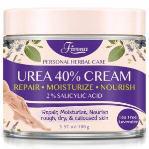 FIVONA 40% Urea Foot Cream for Dry Cracked Heels – Extra Strength Callus Softening Cream with 2% Salicylic Acid, Tea Tree & Lavender, 100g (3.5 oz)
