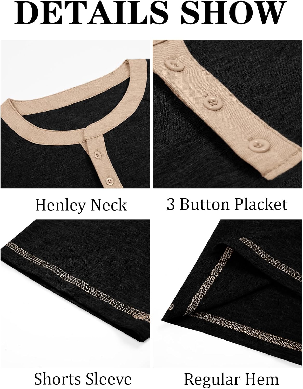 Makkrom Mens Henley Shirts Short Sleeve Casual Summer Basic T Shirts Button Vintage Lightweight Tee Tops - Image 5