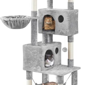 Yaheetech 73in Cat Tree Tower for Indoor Cats, Multi-Level Cat Activity Center with Scratching Posts Large Cat Condo with Funny Hammock for Kittens