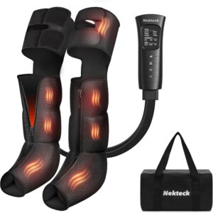 Nekteck Leg Compression Massager with Heat Leg Massager for Circulation and Pain Relief, Air Compression Boot Massage Tool with 2 Heats 6 Modes, Relaxation Gifts for Men Women Dad Father’s Day