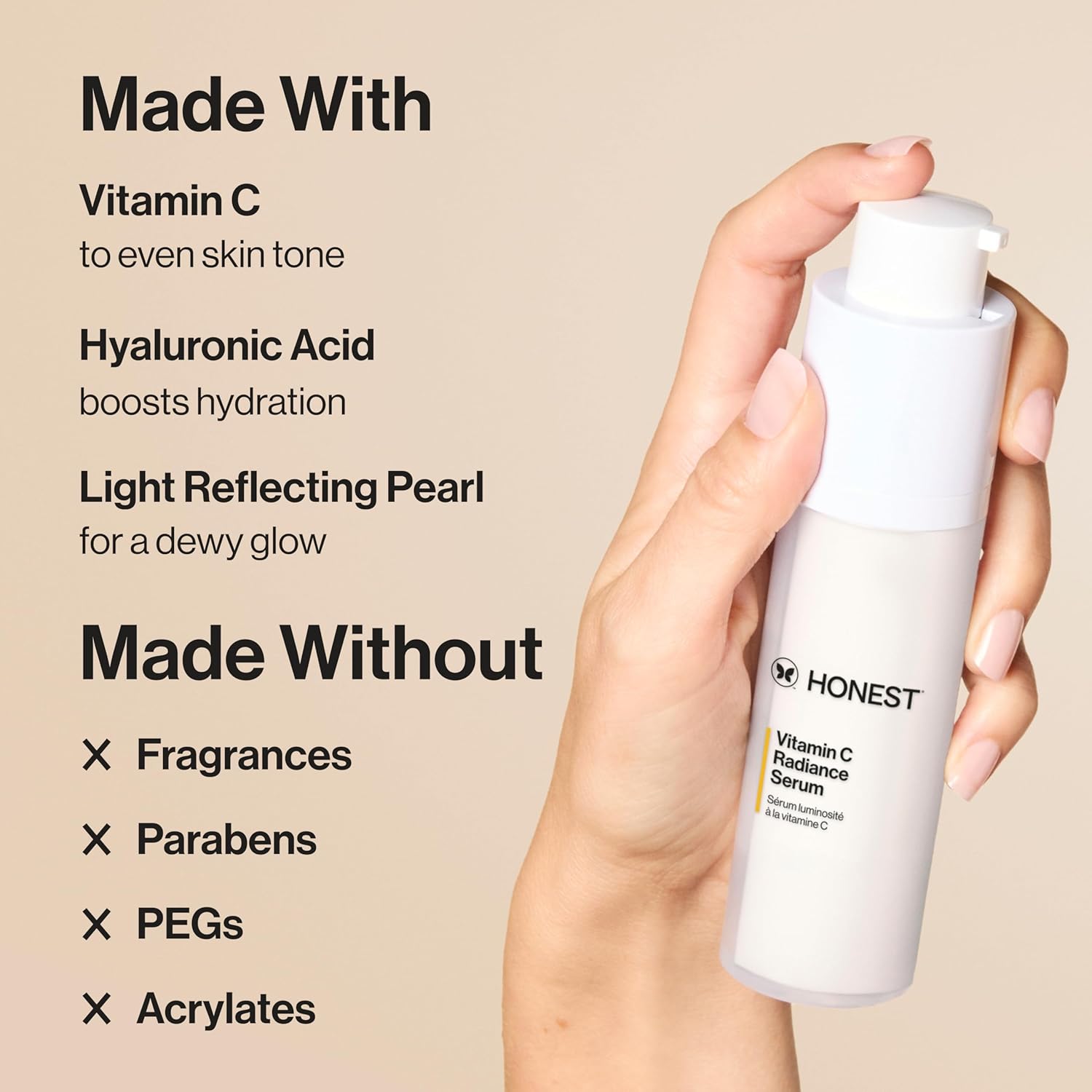 Honest Beauty Vitamin C Radiance Serum | Improves + Brightens Skin Tone and Complexion | Gentle for Sensitive Skin, Fragrance Free, Vegan | 1 fl oz - Image 3
