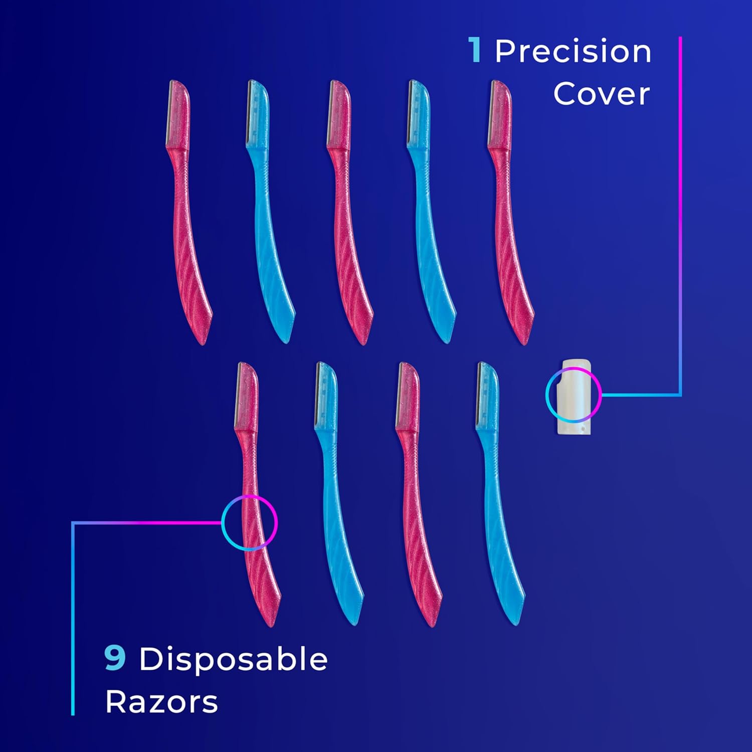 Schick Hydro Silk Touch-Up Dermaplane Razor with Precision Cover, 9ct | Dermaplaning Tool for Face, Facial Razor for Women, Eyebrow Razor, Peach Fuzz Remover - Image 9
