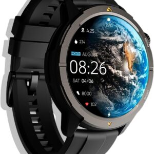 AGM Legion Rugged Smart Watch for Men, 5ATM Waterproof, Shockproof & Drop-proof, 100+ Sports Modes, Bluetooth Calling, Compass, Barometer & Altimeter, 1.43″ AMOLED Display, Heart Rate & Sleep Tracking