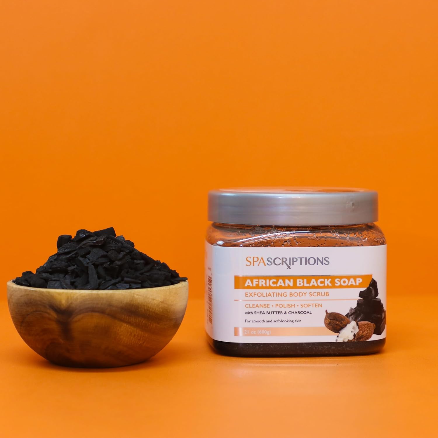 SpaScriptions African Black Soap Sugar Scrub - Detoxifying Body Scrub Exfoliator with Shea Butter & Charcoal, Ideal for Oily or Congested Skin, Supports Deep Pore Cleansing & Clarifying Skin, 21 oz - Image 5