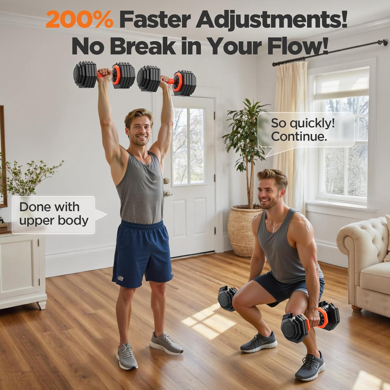 2026 FDB2 Updated Adjustable Dumbbell Set of 2, 110lbs/50lbs Weights Dumbbell Set with Storage Box, 25lbs/55lbs Adjustable Weights with Anti-slip Silicone Grip, Weight Set For Home Gym Suit both Men and Women - Image 9