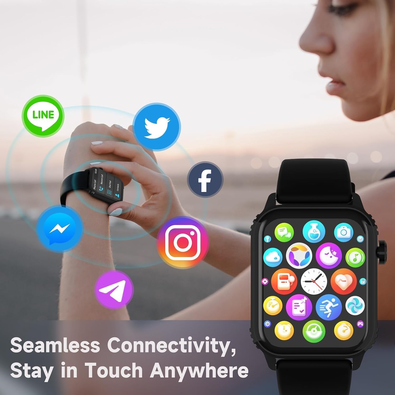 TRAUSI Smart Watch for Men, 120 Sports Modes Smartwatch with 1.83" HD, Alexa Built-in, Heart Rate/Sleep Monitor, IP67 Waterproof, Bluetooth Call & Music Control Fitness Watch for iPhone/Android Black - Image 4
